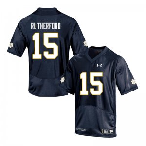 Notre Dame Fighting Irish Men's Isaiah Rutherford #15 Navy Under Armour Authentic Stitched College NCAA Football Jersey TEC8499GO